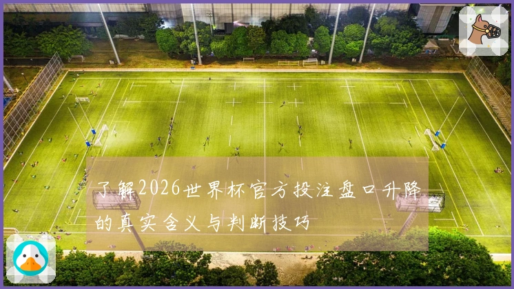 了解2026世界杯官方投注盘口升降的真实含义与判断技巧